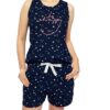 Women's Cotton Star Printed Relaxed Night Suit Set Of Top & Shorts 5133