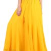 Women's Georgette Palazzo Bottom|| Featured in Shark Tank India -Yellow