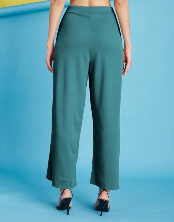 Women's Lycra Regular Fit Trouser Pant for Office School Formal Casual Daily Use-Green