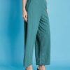 Women's Lycra Regular Fit Trouser Pant for Office School Formal Casual Daily Use-Green