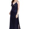 Women's Satin Solid Knee Length Nighty with Robe