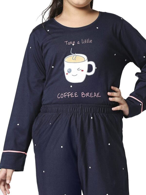 ZEYO Girl's Cotton Star Printed Night Suit set of Top & Pajama Set 5107