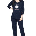 ZEYO Women's Cotton Dot Printed Night Suit Set Of Top & Pajama Set 5281