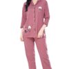 ZEYO Women's Cotton Dot Printed Pajama Set Night Suit Set Of Shirt & Pyjama 5242