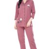 ZEYO Women's Cotton Dot Printed Pajama Set Night Suit Set Of Shirt & Pyjama 5242