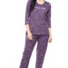 ZEYO Women's Cotton Flash Printed Night Suit set of Shirt & Pajama Set 5251