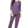 ZEYO Women's Cotton Flash Printed Night Suit set of Shirt & Pajama Set 5251