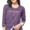 ZEYO Women's Cotton Flash Printed Night Suit set of Shirt & Pajama Set 5251