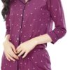 ZEYO Women's Cotton Heart Printed Night Suit set of Shirt & Pajama Set 5152