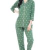 ZEYO Women's Cotton Heart Printed Night Suit Set Of Shirt & Pajama Set 5274