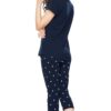ZEYO Women's Cotton Star Printed Night Suit Set of Top & Capri 5235