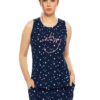 ZEYO Women's Cotton Star Printed Relaxed Night Suit Set Of Top & Shorts 5133