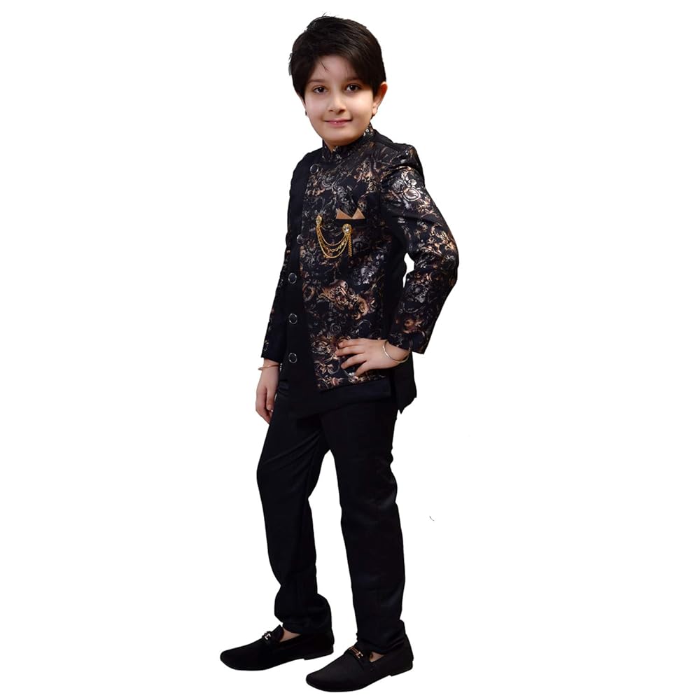 Zolario Clothing Set, Indo Western Dress for Kids Boys, Jacket and Pant Set, Ideal for Wedding, Birthday and Party.
